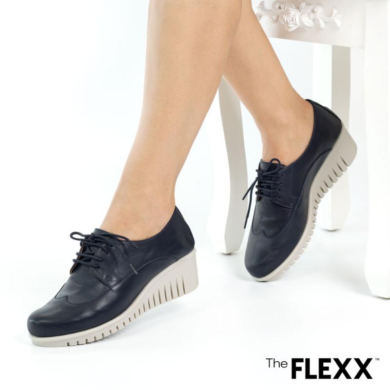 Pantofi dama The Flexx din piele naturala Tikka navy